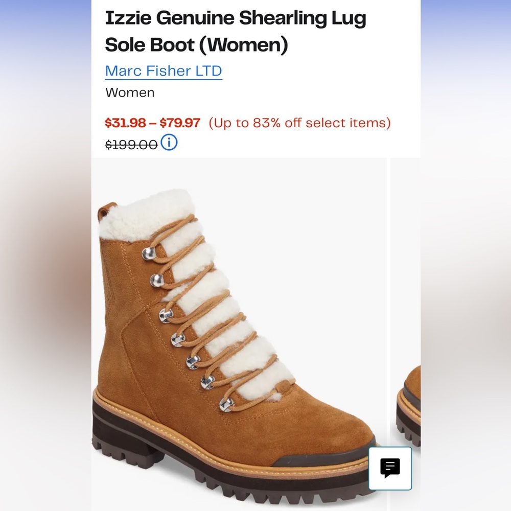 Marc Fisher Lug sole Shearling Boots